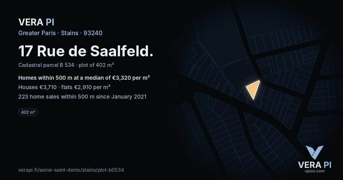 17 Rue de Saalfeld, Stains at night – the plot lit, the parcels around coloured by the prices near them