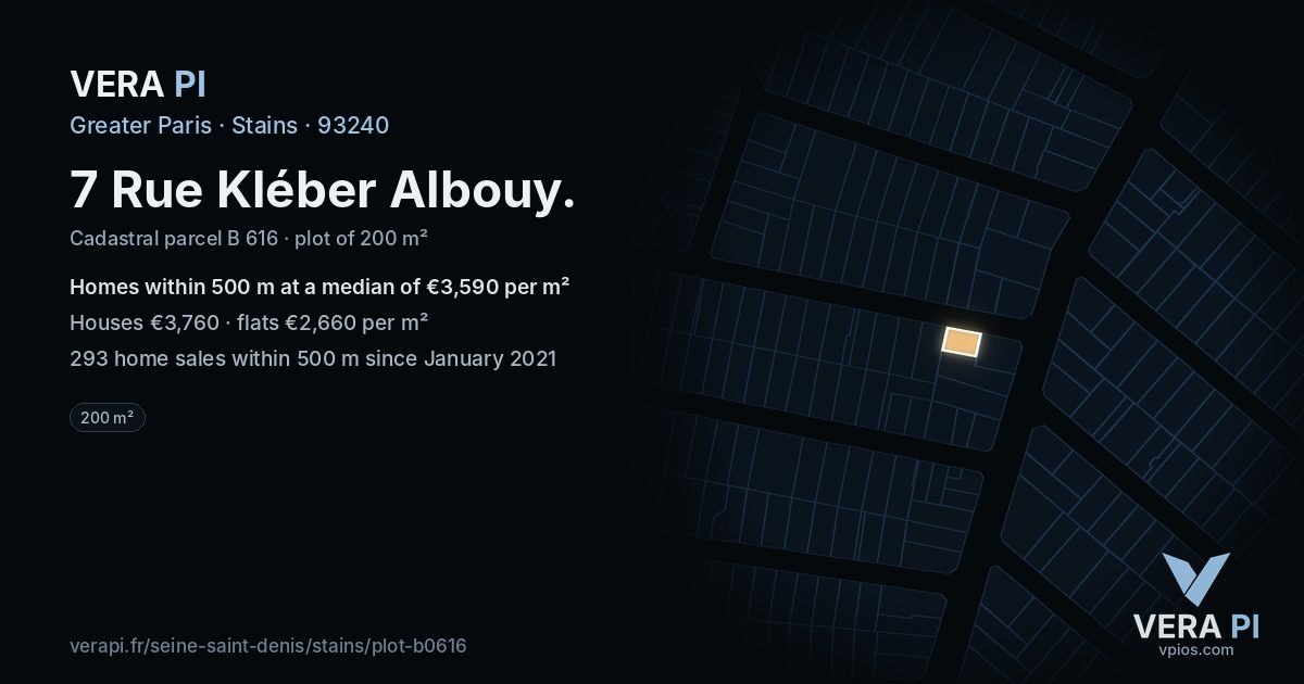 7 Rue Kléber Albouy, Stains at night – the plot lit, the parcels around coloured by the prices near them