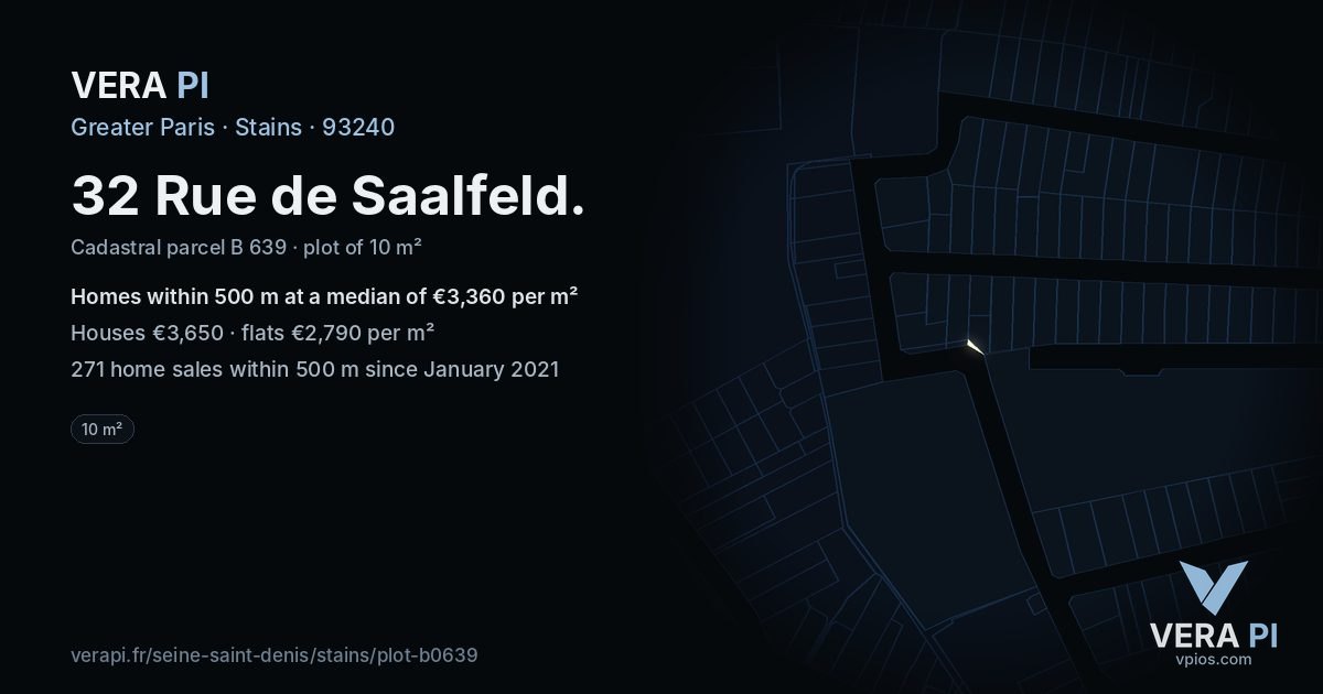 32 Rue de Saalfeld, Stains at night – the plot lit, the parcels around coloured by the prices near them