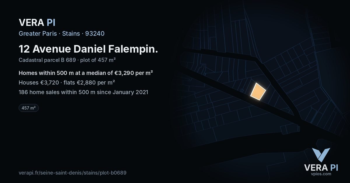 12 Avenue Daniel Falempin, Stains at night – the plot lit, the parcels around coloured by the prices near them