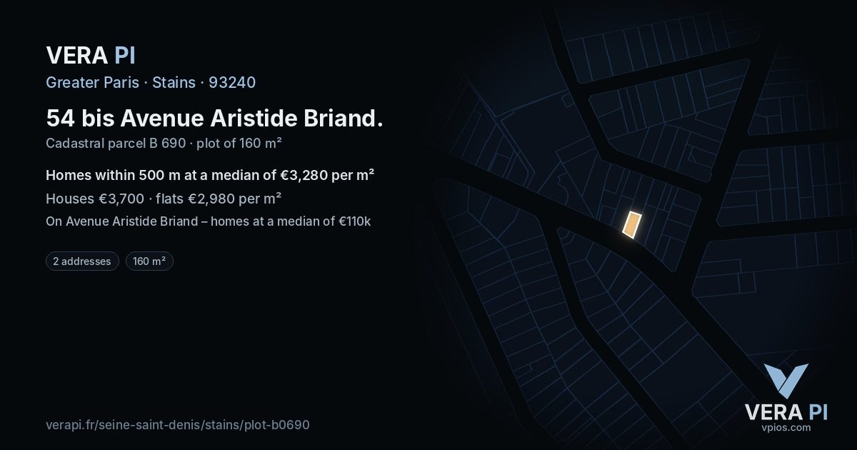 54 bis Avenue Aristide Briand, Stains at night – the plot lit, the parcels around coloured by the prices near them