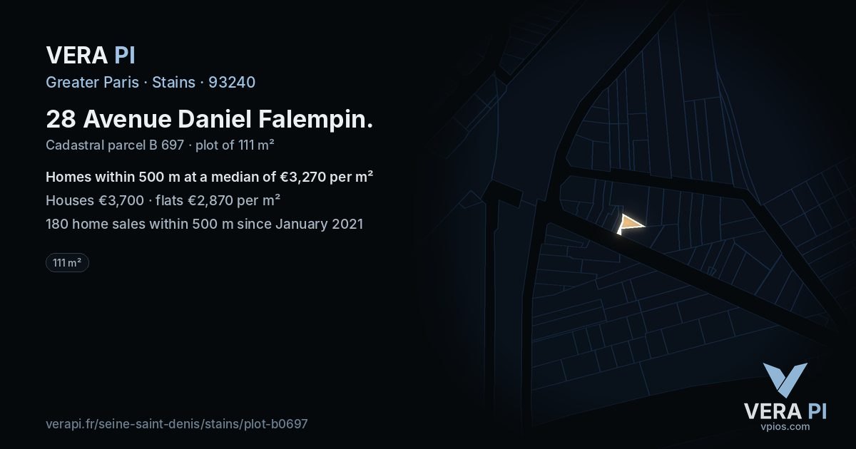 28 Avenue Daniel Falempin, Stains at night – the plot lit, the parcels around coloured by the prices near them