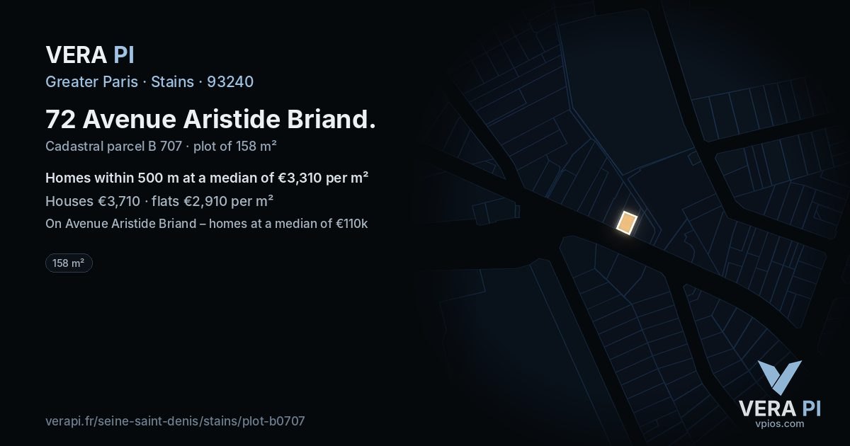 72 Avenue Aristide Briand, Stains at night – the plot lit, the parcels around coloured by the prices near them