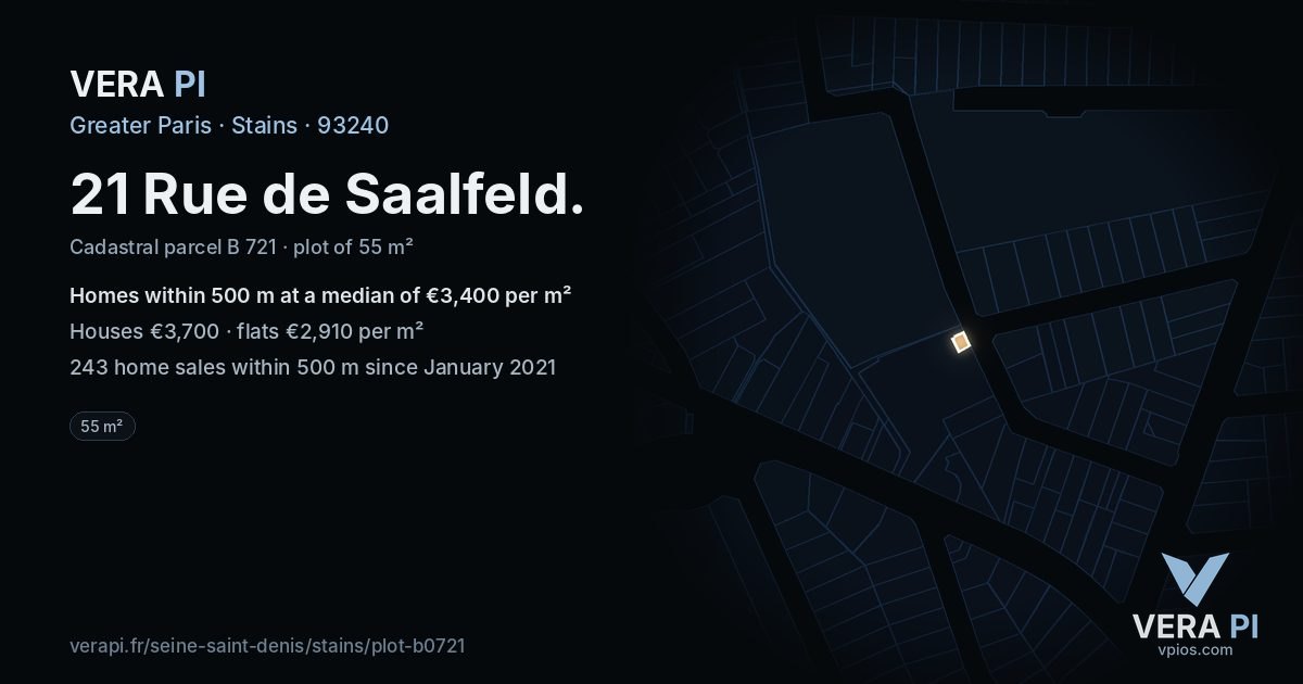 21 Rue de Saalfeld, Stains at night – the plot lit, the parcels around coloured by the prices near them