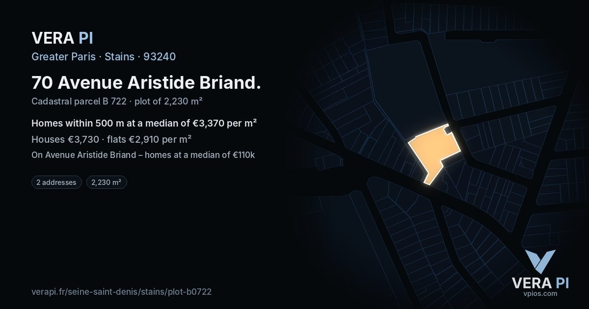 70 Avenue Aristide Briand, Stains at night – the plot lit, the parcels around coloured by the prices near them