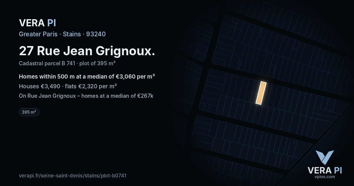 27 Rue Jean Grignoux, Stains at night – the plot lit, the parcels around coloured by the prices near them
