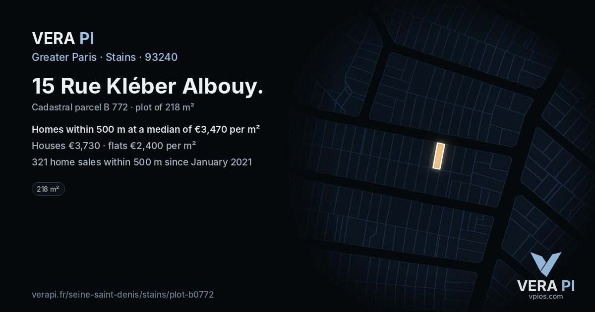15 Rue Kléber Albouy, Stains at night – the plot lit, the parcels around coloured by the prices near them