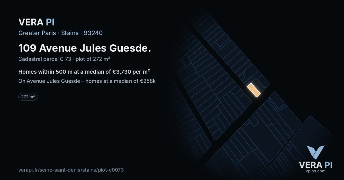 109 Avenue Jules Guesde, Stains at night – the plot lit, the parcels around coloured by the prices near them