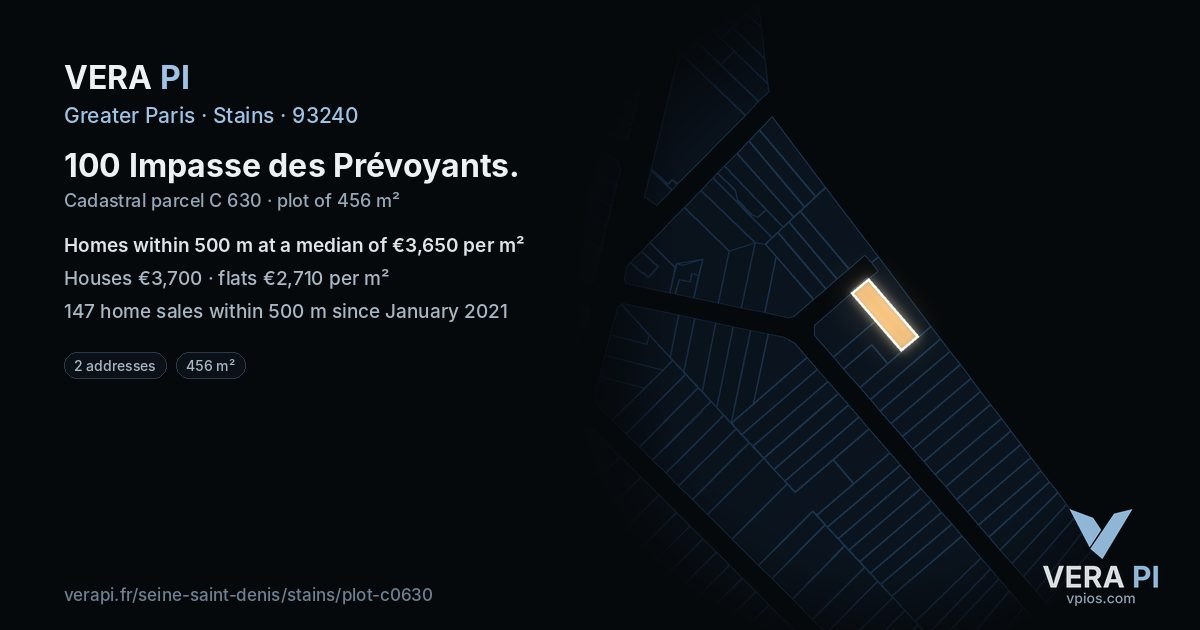 100 Impasse des Prévoyants, Stains at night – the plot lit, the parcels around coloured by the prices near them