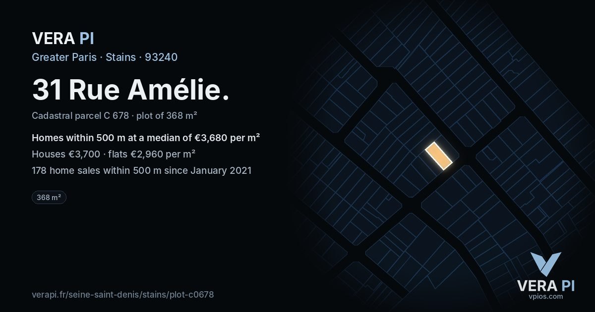 31 Rue Amélie, Stains at night – the plot lit, the parcels around coloured by the prices near them