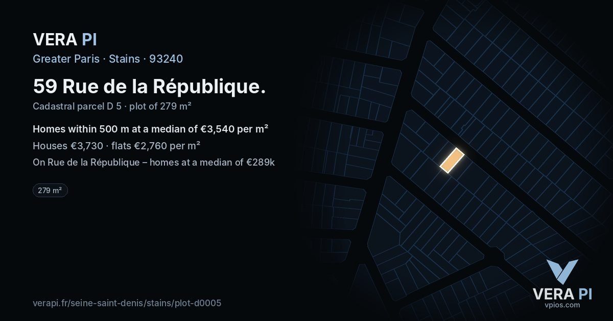59 Rue de la République, Stains at night – the plot lit, the parcels around coloured by the prices near them