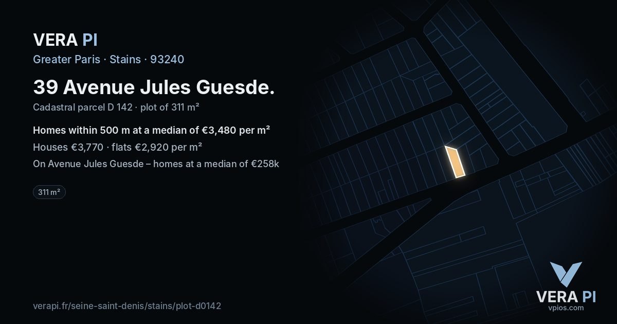 39 Avenue Jules Guesde, Stains at night – the plot lit, the parcels around coloured by the prices near them