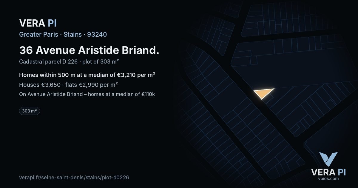 36 Avenue Aristide Briand, Stains at night – the plot lit, the parcels around coloured by the prices near them