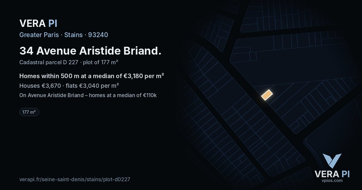 34 Avenue Aristide Briand, Stains at night – the plot lit, the parcels around coloured by the prices near them