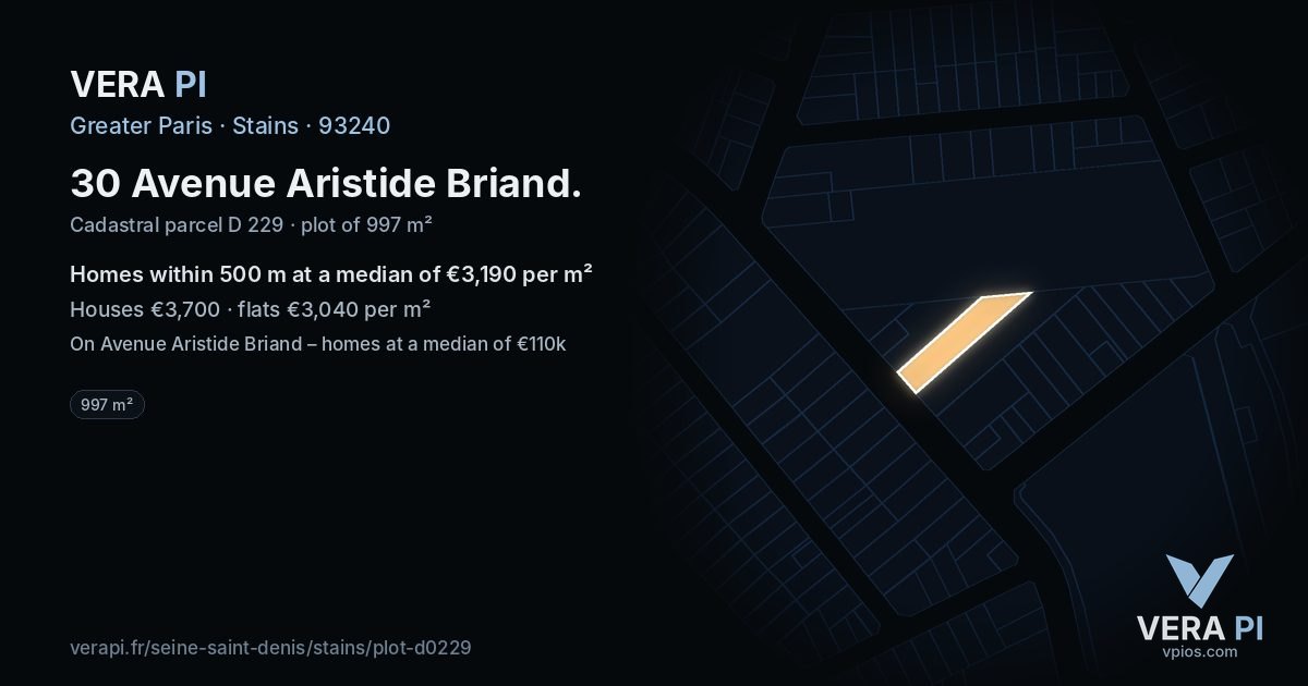 30 Avenue Aristide Briand, Stains at night – the plot lit, the parcels around coloured by the prices near them