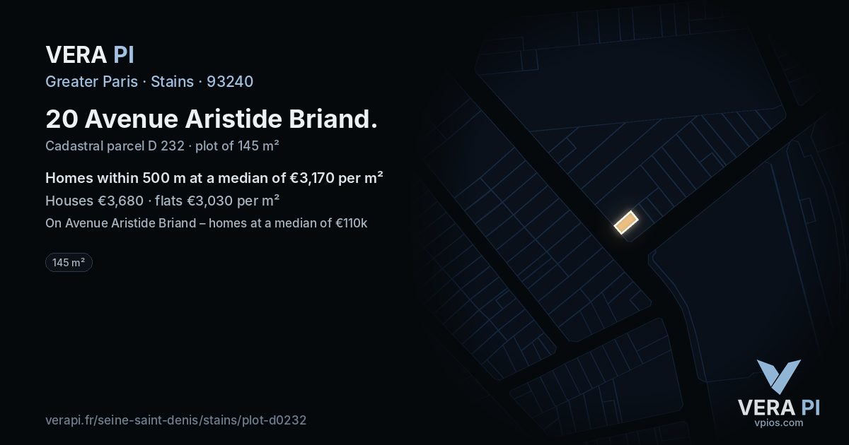 20 Avenue Aristide Briand, Stains at night – the plot lit, the parcels around coloured by the prices near them