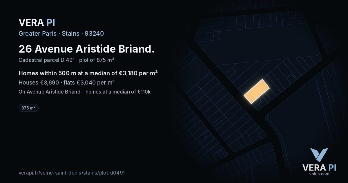 26 Avenue Aristide Briand, Stains at night – the plot lit, the parcels around coloured by the prices near them