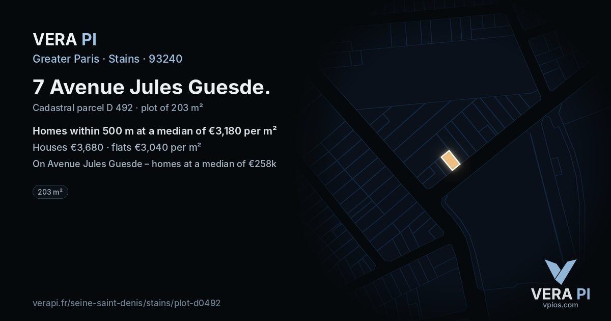 7 Avenue Jules Guesde, Stains at night – the plot lit, the parcels around coloured by the prices near them