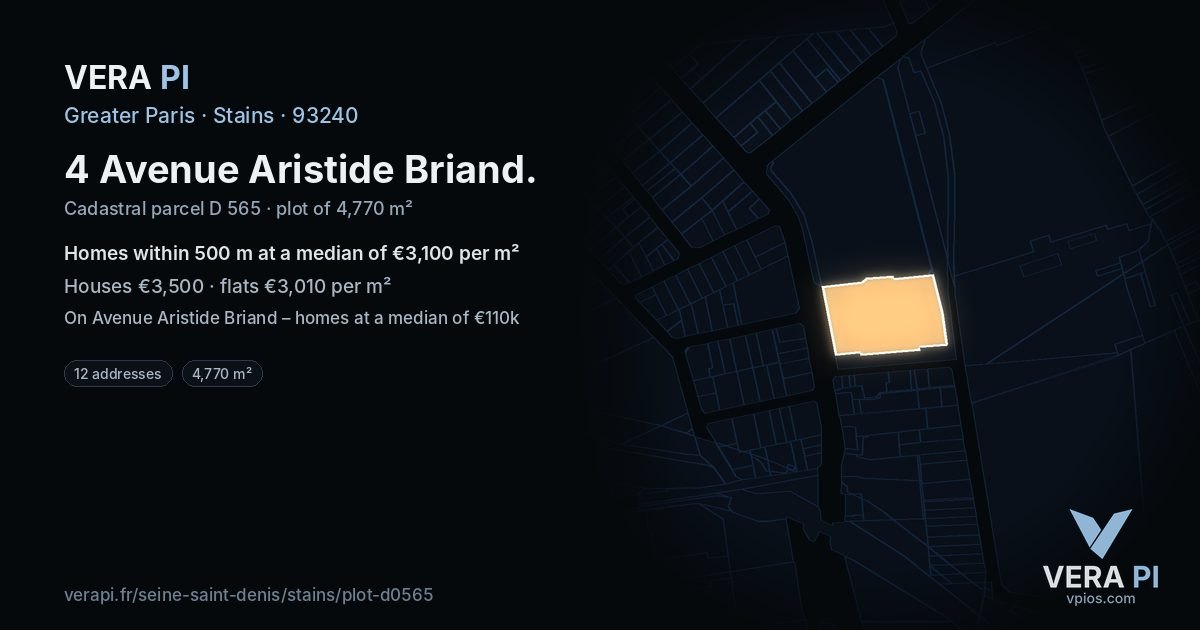 4 Avenue Aristide Briand, Stains at night – the plot lit, the parcels around coloured by the prices near them