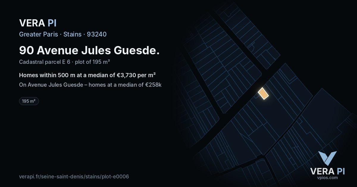 90 Avenue Jules Guesde, Stains at night – the plot lit, the parcels around coloured by the prices near them