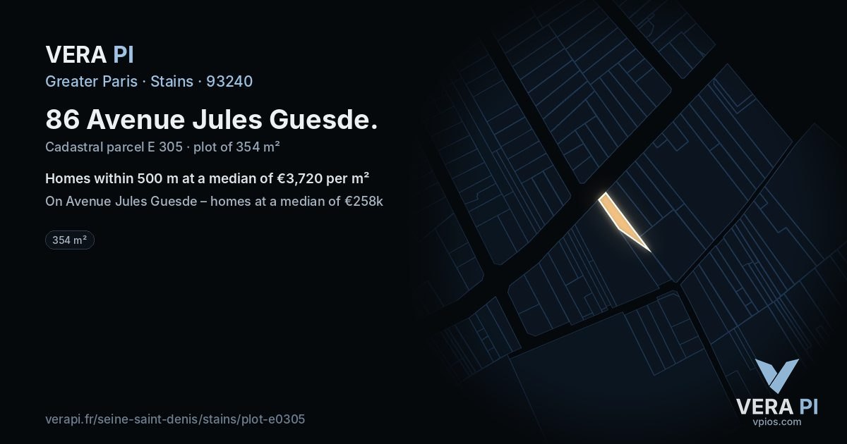 86 Avenue Jules Guesde, Stains at night – the plot lit, the parcels around coloured by the prices near them