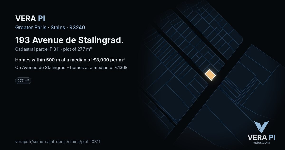 193 Avenue de Stalingrad, Stains at night – the plot lit, the parcels around coloured by the prices near them