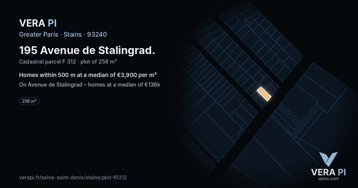195 Avenue de Stalingrad, Stains at night – the plot lit, the parcels around coloured by the prices near them
