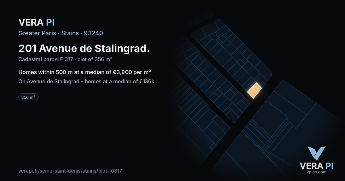 201 Avenue de Stalingrad, Stains at night – the plot lit, the parcels around coloured by the prices near them