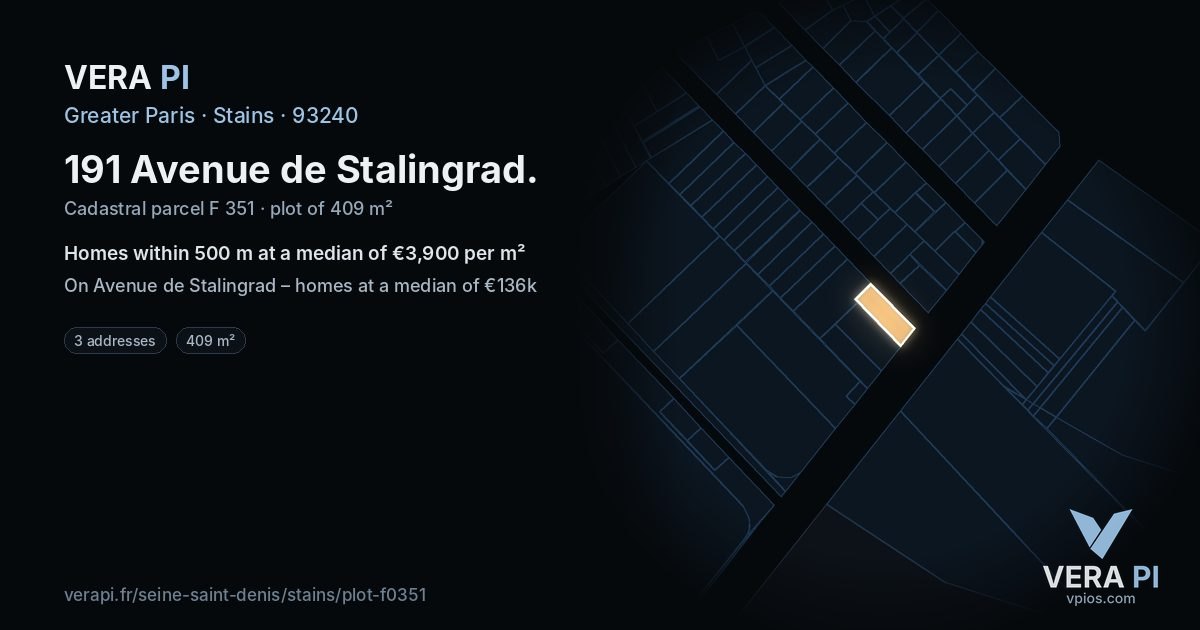 191 Avenue de Stalingrad, Stains at night – the plot lit, the parcels around coloured by the prices near them