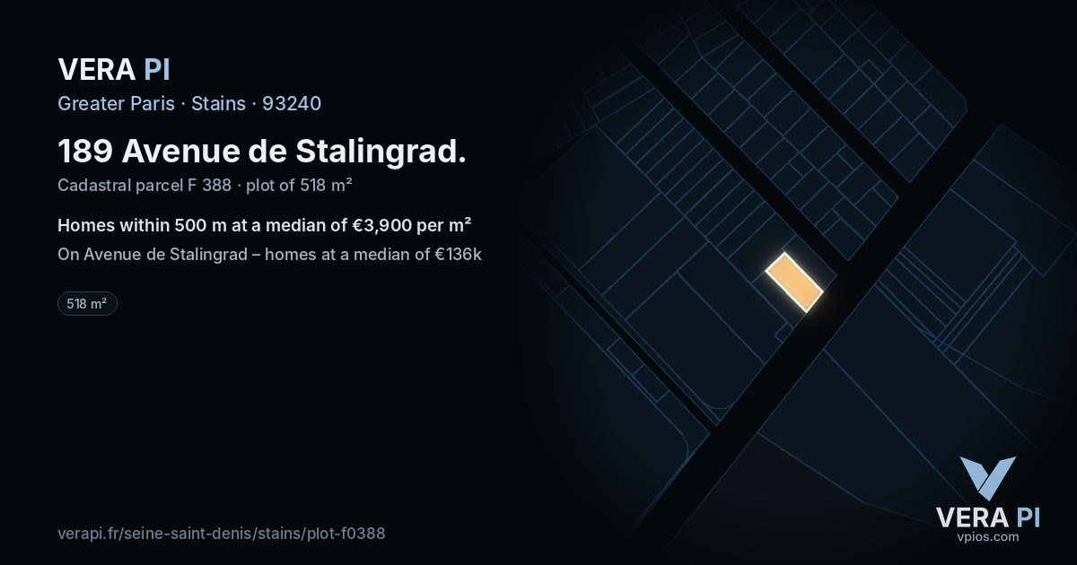 189 Avenue de Stalingrad, Stains at night – the plot lit, the parcels around coloured by the prices near them