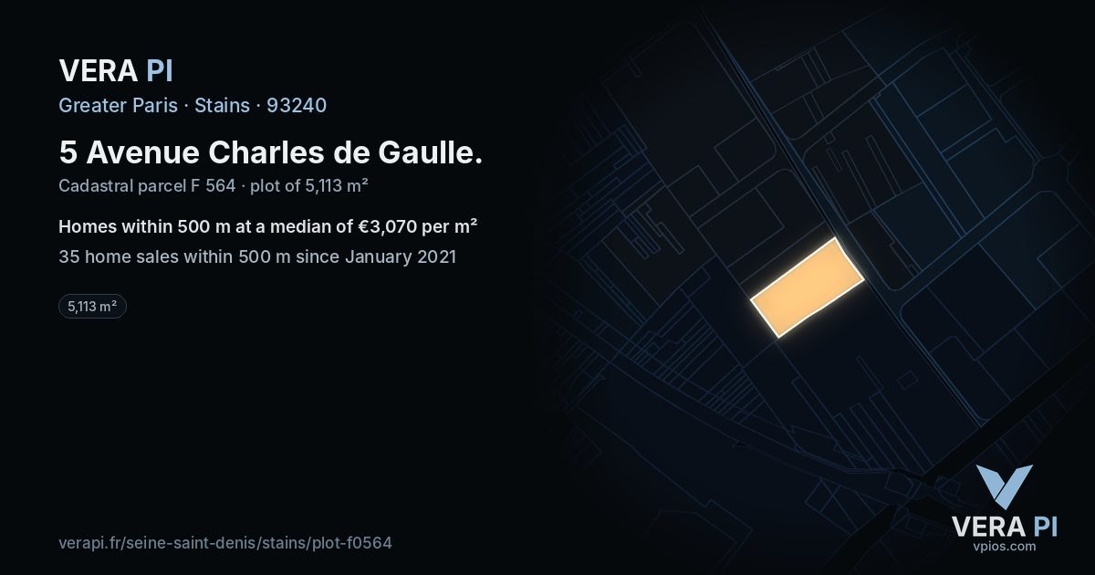 5 Avenue Charles de Gaulle, Stains at night – the plot lit, the parcels around coloured by the prices near them