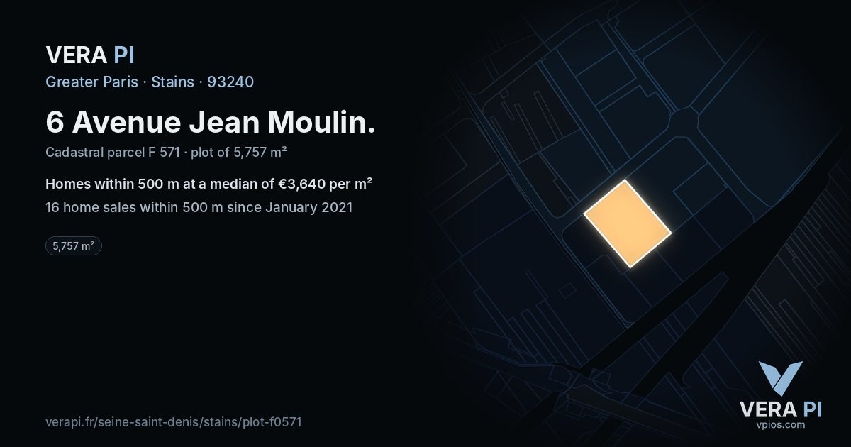 6 Avenue Jean Moulin, Stains at night – the plot lit, the parcels around coloured by the prices near them
