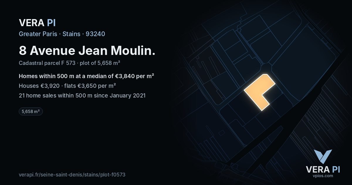 8 Avenue Jean Moulin, Stains at night – the plot lit, the parcels around coloured by the prices near them