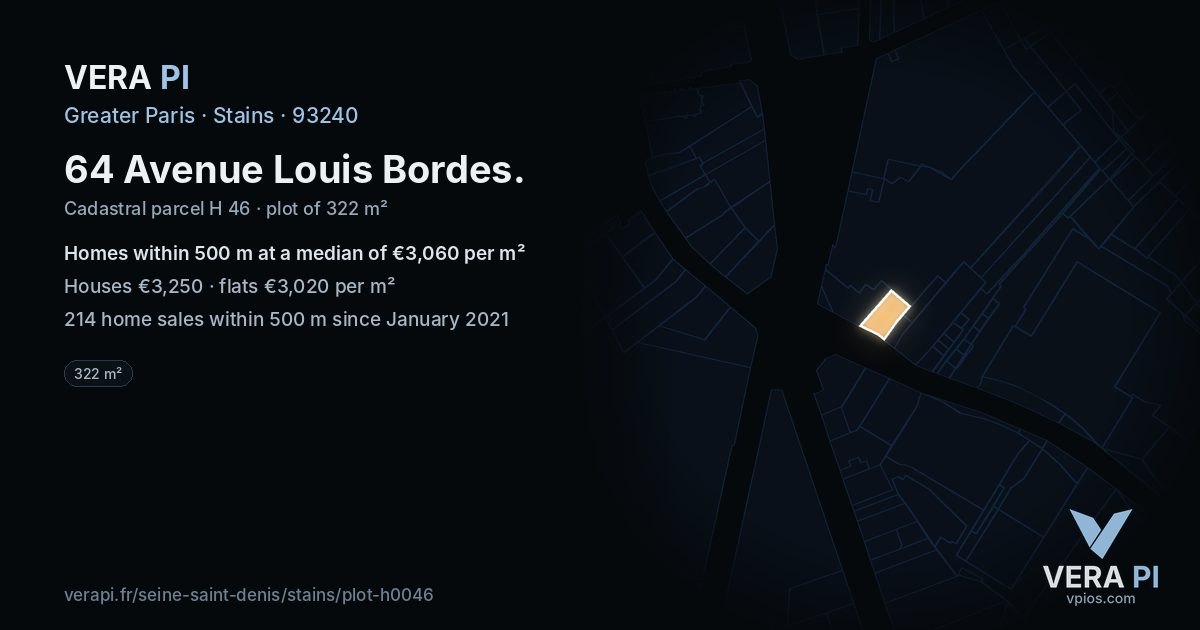 64 Avenue Louis Bordes, Stains at night – the plot lit, the parcels around coloured by the prices near them