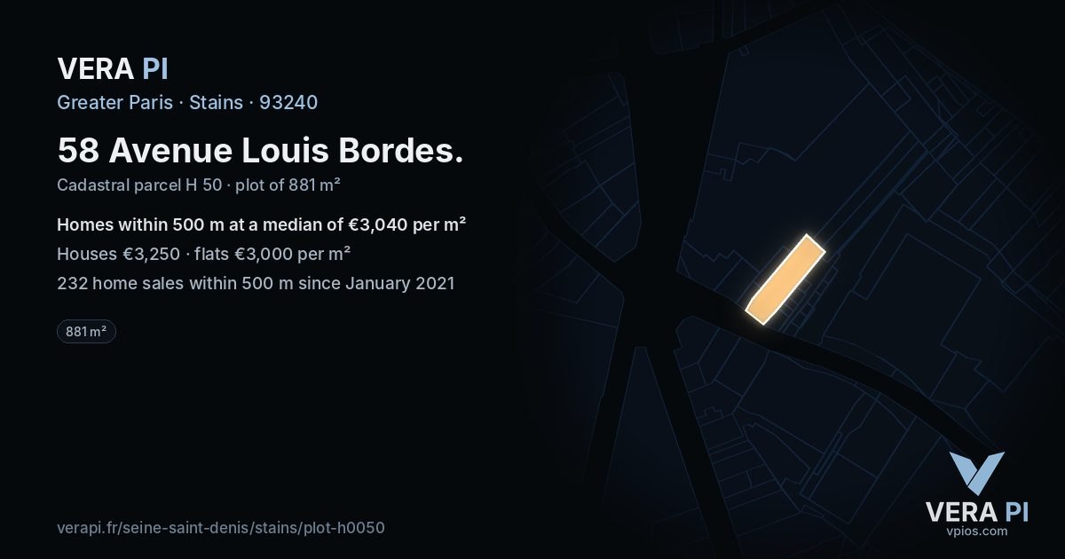 58 Avenue Louis Bordes, Stains at night – the plot lit, the parcels around coloured by the prices near them