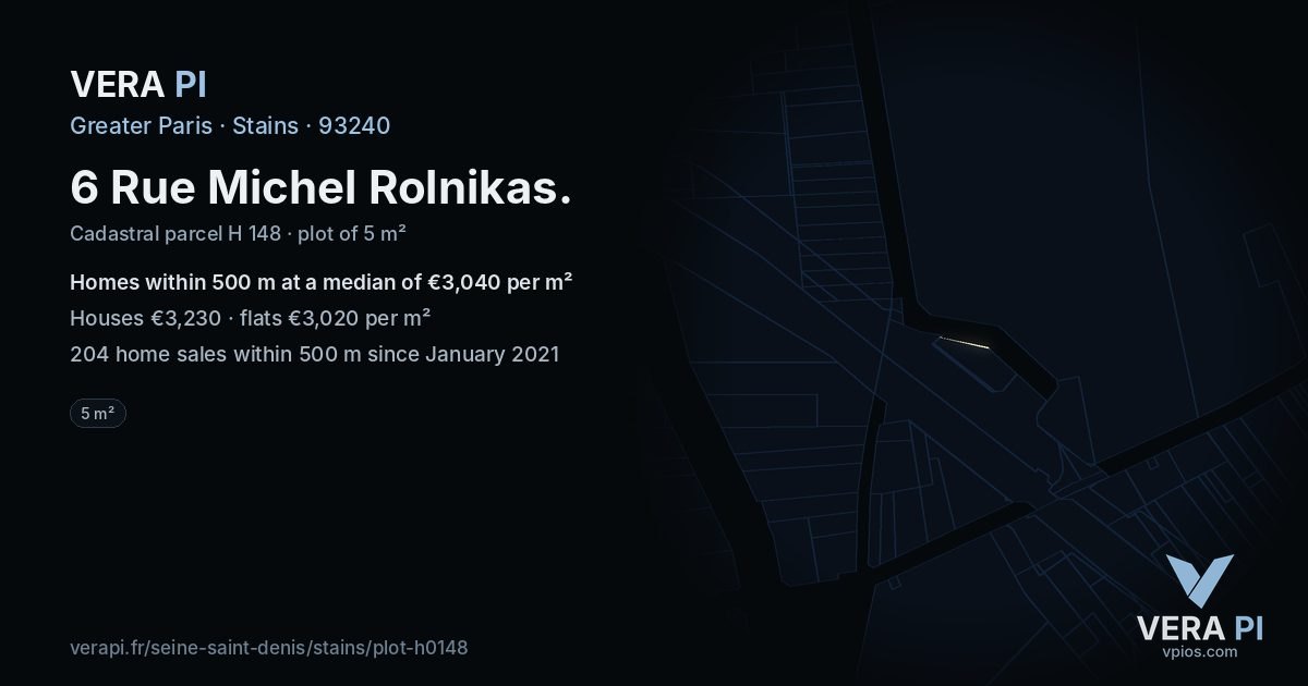 6 Rue Michel Rolnikas, Stains at night – the plot lit, the parcels around coloured by the prices near them