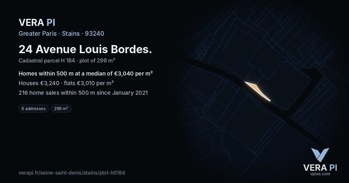 24 Avenue Louis Bordes, Stains at night – the plot lit, the parcels around coloured by the prices near them