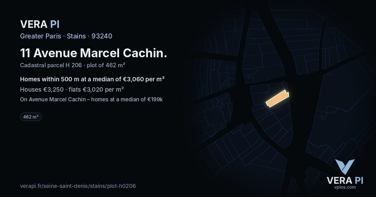 11 Avenue Marcel Cachin, Stains at night – the plot lit, the parcels around coloured by the prices near them