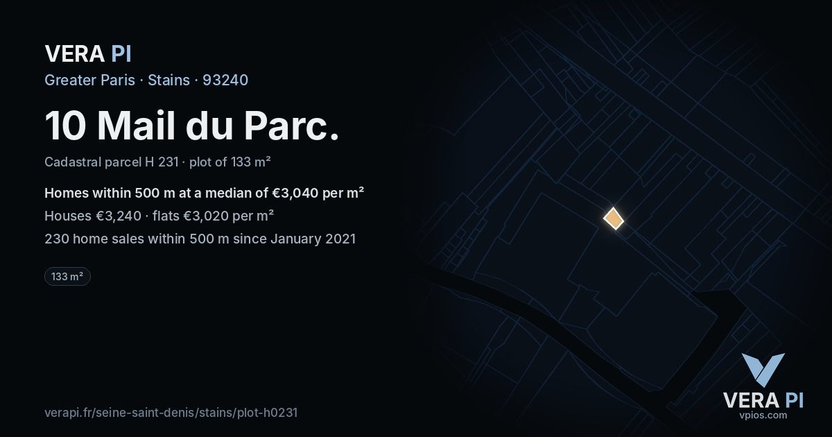 10 Mail du Parc, Stains at night – the plot lit, the parcels around coloured by the prices near them