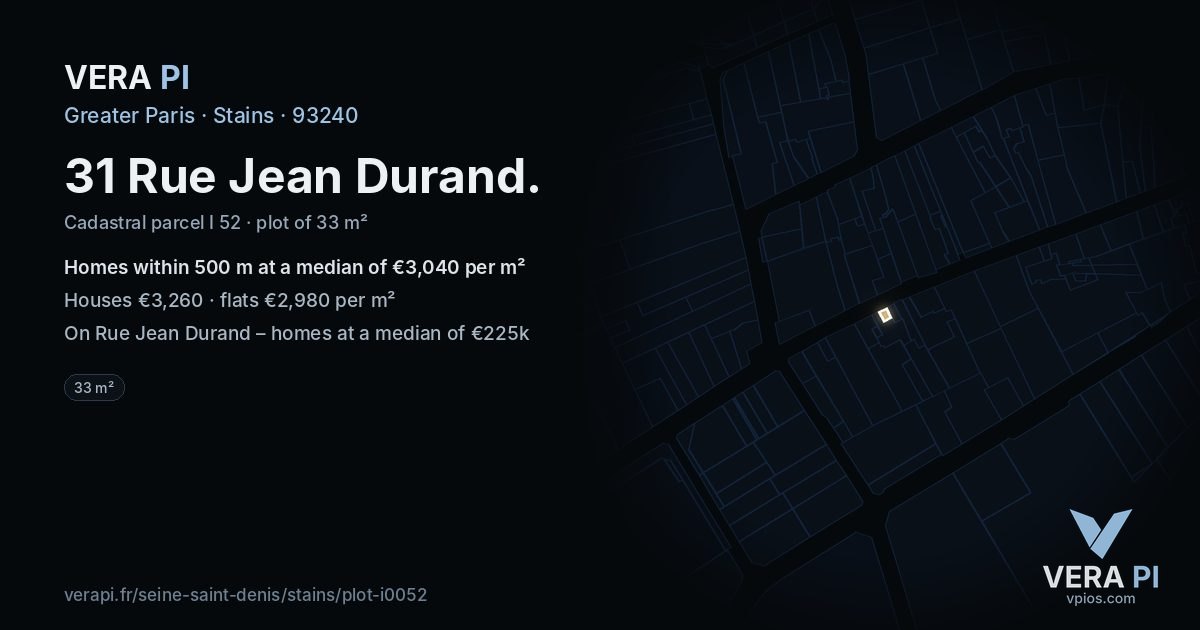 31 Rue Jean Durand, Stains at night – the plot lit, the parcels around coloured by the prices near them