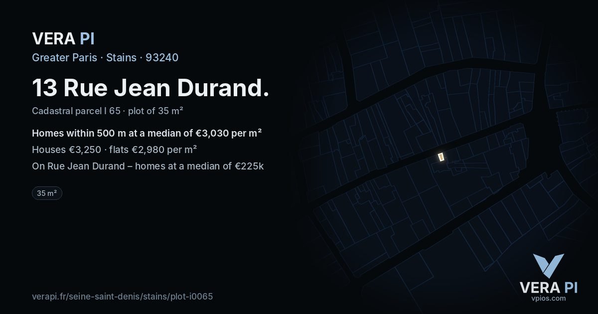 13 Rue Jean Durand, Stains at night – the plot lit, the parcels around coloured by the prices near them
