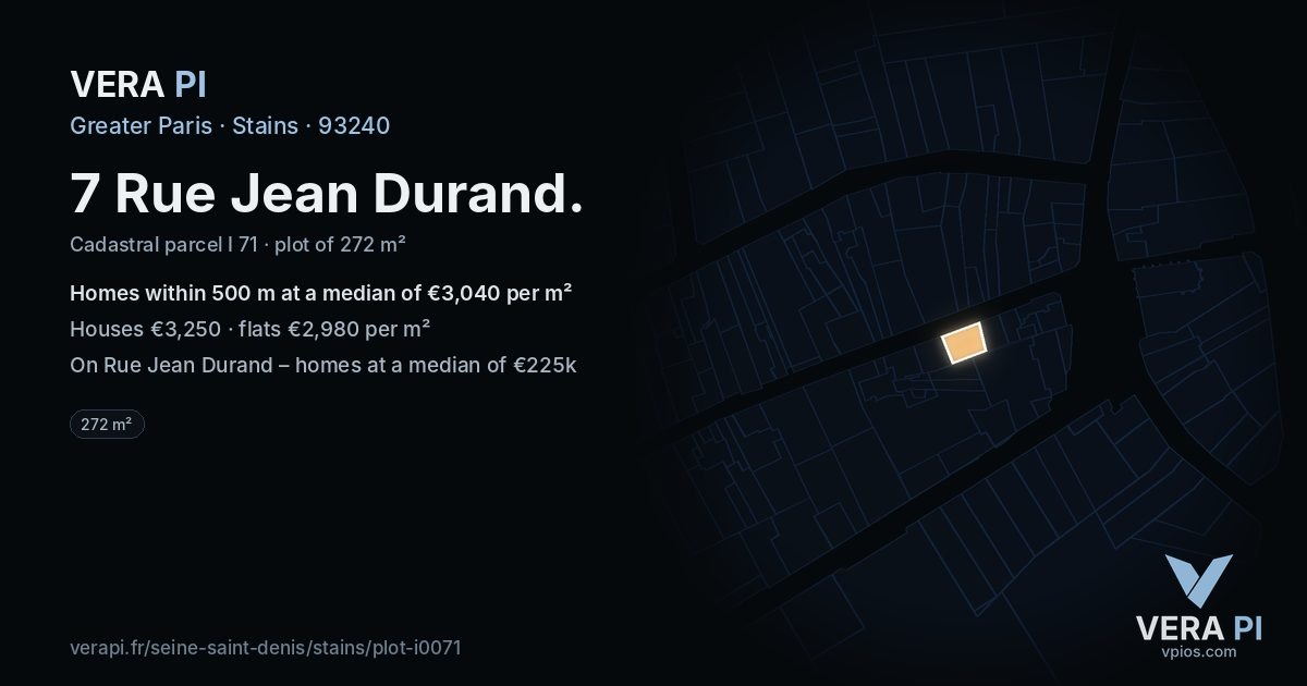 7 Rue Jean Durand, Stains at night – the plot lit, the parcels around coloured by the prices near them