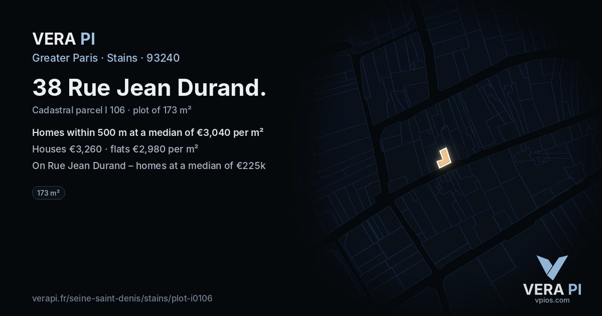 38 Rue Jean Durand, Stains at night – the plot lit, the parcels around coloured by the prices near them