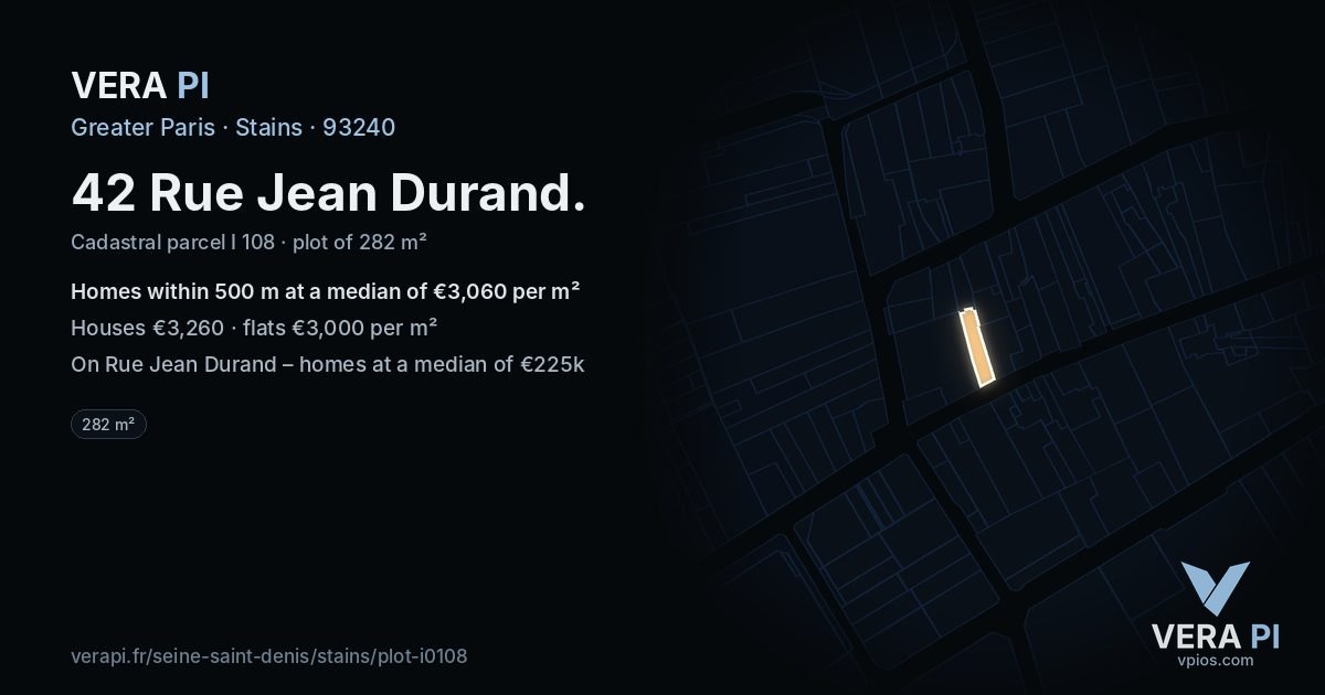 42 Rue Jean Durand, Stains at night – the plot lit, the parcels around coloured by the prices near them