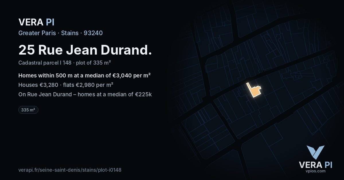 25 Rue Jean Durand, Stains at night – the plot lit, the parcels around coloured by the prices near them