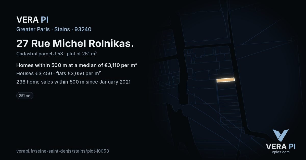 27 Rue Michel Rolnikas, Stains at night – the plot lit, the parcels around coloured by the prices near them