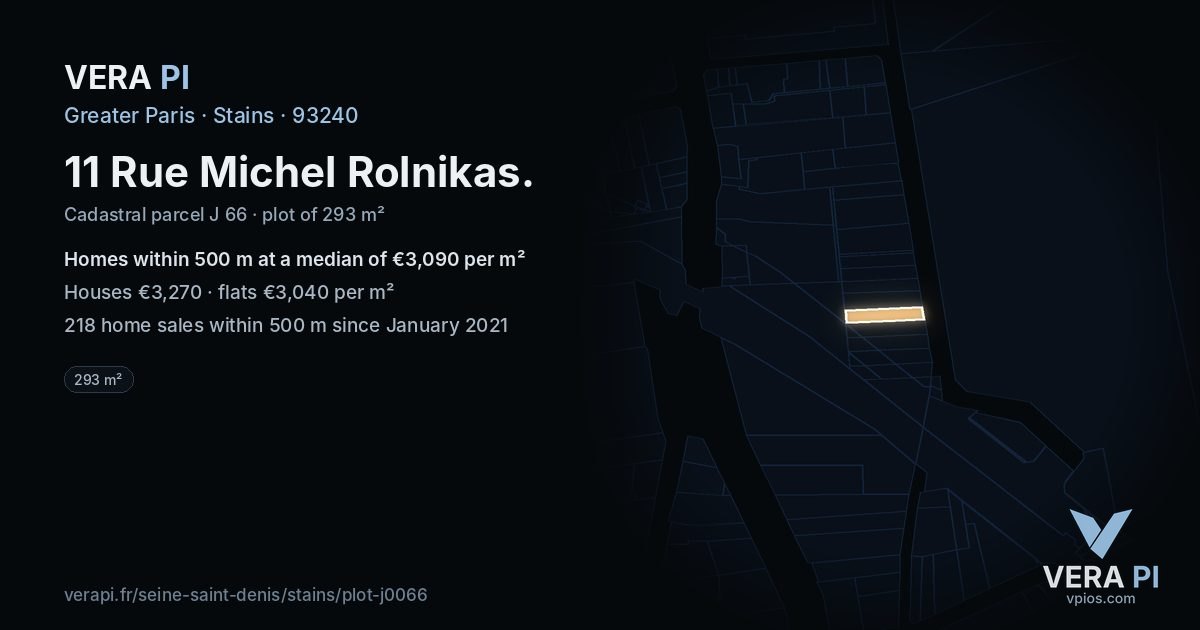 11 Rue Michel Rolnikas, Stains at night – the plot lit, the parcels around coloured by the prices near them