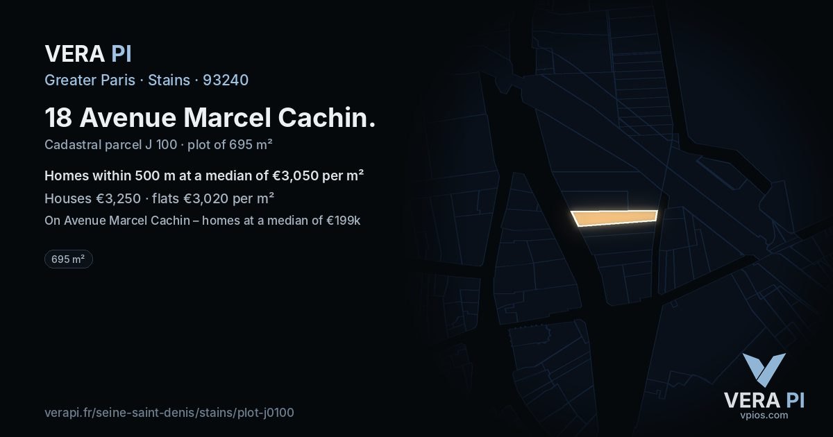 18 Avenue Marcel Cachin, Stains at night – the plot lit, the parcels around coloured by the prices near them