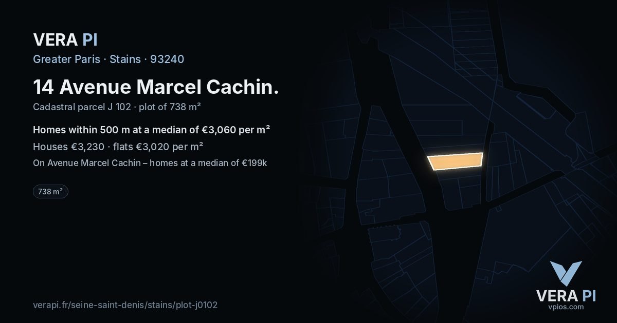 14 Avenue Marcel Cachin, Stains at night – the plot lit, the parcels around coloured by the prices near them