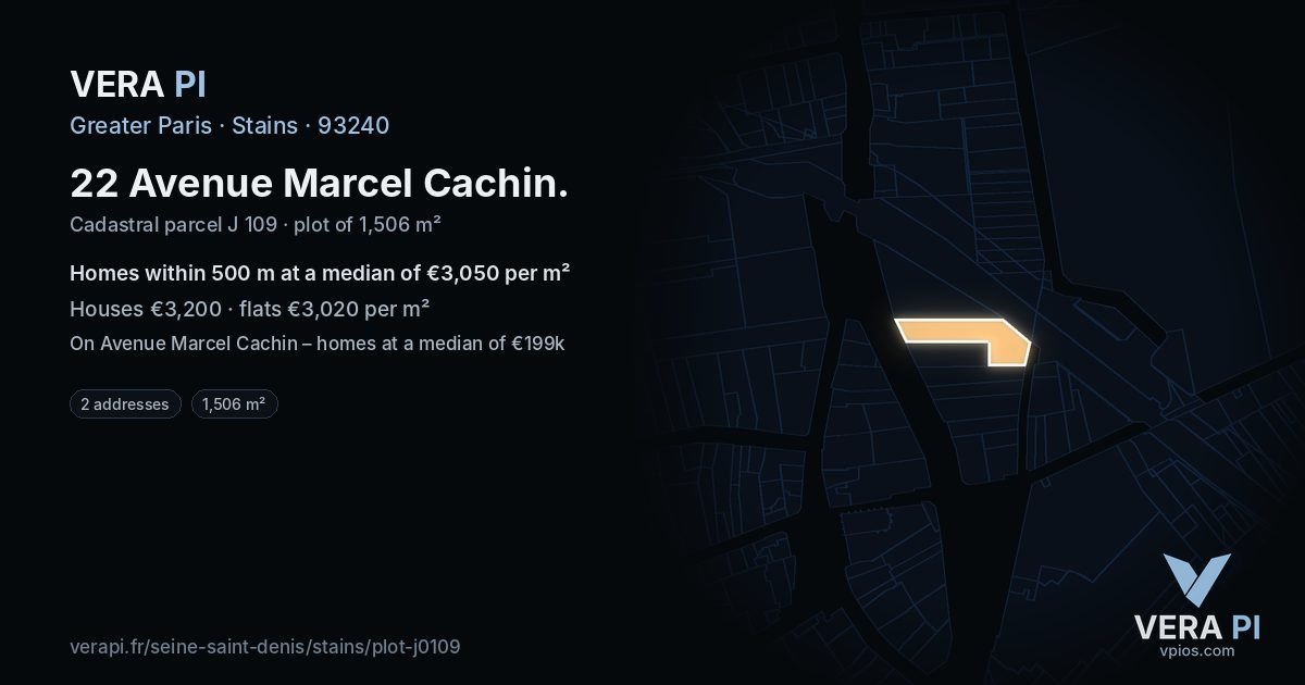 22 Avenue Marcel Cachin, Stains at night – the plot lit, the parcels around coloured by the prices near them
